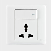 CHINT NEW6D - CÔNG TẮC 1 CHIỀU 16A 250V KÈM Ổ CẮM ĐƠN 13A 250V CHUẨN QUỐC TẾ