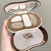 CHIOTURE Highlight Repair Makeup Palette Four Colors Contour Compact Nose Shadow 01 Pink White Yellow Natural Color ROPB