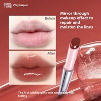 Chioture Hydrating Solid Lip Gloss Mirror Hydrating Lip Glaze Essence Jelly Lipstick Dưỡng Ẩm Son Môi Màu Khỏa Thân