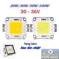 Chip led, nhân led 20W30W50W100W điện 30V - 36V DC V1.0 - 20W - Trắng 6500K