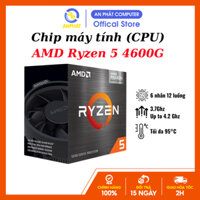 Chip máy tính CPU AMD Ryzen 5 4600G (AMD AM4 - 6 Core - 12 Thread - Base 3.7Ghz - Turbo 4.2Ghz - Cache 11MB)