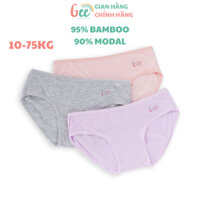 Chip tam giác be gái Gee XÁM HỒNG, set 3 quần lót 10-75kg, vải sợi tre, sợi sồi, viền mảnh nhẹ, thoáng mát, thoải mái