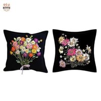 Chiwanji 1 Bộ Bộ Thêu Ruy Băng Hoa Nhỏ DIY Trang Trí Tường, Quà Tặng Cho Gia Đình (45x45cm)