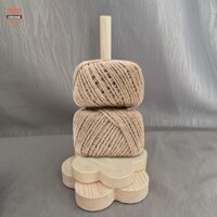Chiwanji Sợi Giá Đỡ Gỗ Thêu Thủ Công Bảo Quản Sợi Cán Giá Đỡ Phụ Kiện Ngăn Ngừa Sợi Dây Móc Hộp Đựng