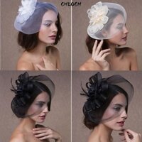 Chloch Fascininator Kẹp Tóc Lưới Sợi Mũ Đội Đầu Kẹp Tóc Đám Cưới