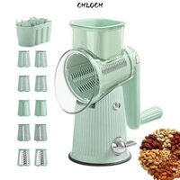 Chloch Máy thái rau củ quay tay, Dụng cụ cắt rau tiện lợi Tiện ích nhà bếp Dụng cụ bào phô mai quay trống, Máy xay rau tay tròn không gây hại