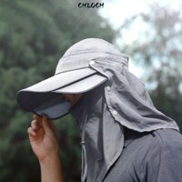 Chloch Mũ chống nắng vành rộng có thể tháo rời, Khăn choàng có thể tháo rời Mũ câu cá, Mũ xô chống tia cực tím mùa hè che mặt nam