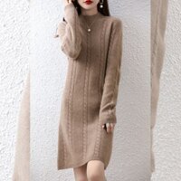CHM024 - Váy len nữ dáng suông, thời trang thu đông, phong cách Hàn Quốc - Camel                          - 37879302                                                       Yêu thích