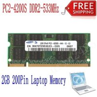Cho 2GB PC2-3200S DDR2-533 MHz 2Rx8 200Pin CL4 SODIMM Ram Cho Samsung Laptop Nhớ lr