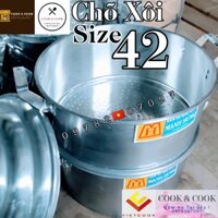 Chõ hấp xôi, chõ đồ xôi size 42 nhôm Mạnh Hùng hấp đồ 15 - 20 cân gạo