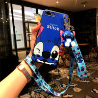 Cho Huawei Mate 10 Lite/Mate 20/Mate 20 Pro/Honor 7A/Honor 8X/Honor 10/Honor v20 Ốp Lưng Stitch TPU Cover Đế Đứng Quai Dây Điện Thoại