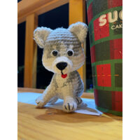 chó husky ngáo bằng len handmade