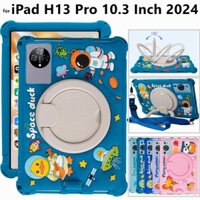 Cho iPad H13 Pro H13Pro 10.3 Inch 2024 Xoay 360 Độ Hoạt Hình Dễ Thương Chống Sốc Silicon Mềm Bảo Vệ Tay Đứng