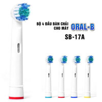 Cho máy Braun Oral B, SB-17A Daily Bộ 4 đầu bàn chải đánh răng điện thay thế, Phá tan mọi mảng bám, cho răng sáng bóng - 1 Bộ 4 đầu