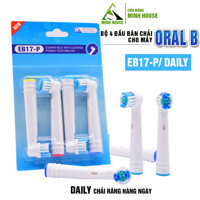 Cho máy Oral B Braun, bộ 4 Đầu Bàn Chải đánh răng điện thay thế MIHOCO EB17-P