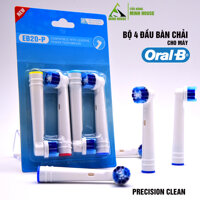 Cho máy Oral B Braun, bộ 4 Đầu Bàn Chải đánh răng điện thay thế MIHOCO EB20-P New  , làm sạch mảng bám, chăm sóc nướu - 1 Bộ 4 đầu vỉ