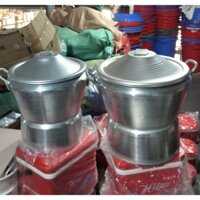 Chõ nấu xôi bằng nhôm nện , nhôm gò - xửng hấp xôi loại to nấu được 10/15 kg gạo