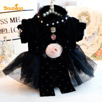 Chó Nhỏ Teddy Thú Cưng Chó Mùa Xuân Thu Quần Áo Mới Mèo Kéo Hoa Hồng Đầm Công Chúa