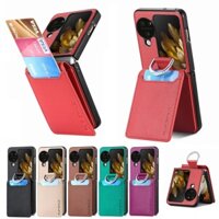 Cho OPPO Find N3 Flip Bao Da Điện Thoại Nắp Lật Kèm Ngăn Đựng Thẻ Khóa Nam Châm