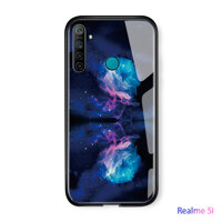 Cho Realme 5I Ốp Lưng Cực Quang Không Gian Ảo Thuật Mơ Gradient Rainbow Vỏ Bao Da Bóng Kính Cường Lực Vỏ