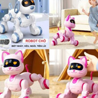 Chó robot điều khiển từ xa, Mèo Robot, đồ chơi robot thông minh cảm ứng tay có thể nhảy múa ca hát, quà tặng cho bé