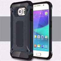 Cho Samsung Galaxy S6 [Thép Armor] 2in1 Carbon Fibre Mềm Cao Cấp TPU + Cứng Lai PC Cover Quay Lại Ốp Vỏ Giáp Cho Điện Thoại Di Động Chống Sốc [bonus]