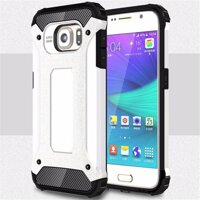 Cho Samsung Galaxy S6 [Thép Armor] 2in1 Carbon Fibre Mềm Cao Cấp TPU + Cứng Lai PC Cover Quay Lại Ốp Vỏ Giáp Cho Điện Thoại Di Động Chống Sốc [bonus]