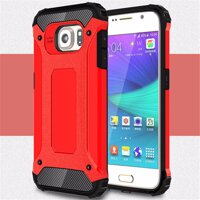 Cho Samsung Galaxy S6 [Thép Armor] 2in1 Carbon Fibre Mềm Cao Cấp TPU + Cứng Lai PC Cover Quay Lại Ốp Vỏ Giáp Cho Điện Thoại Di Động Chống Sốc [bonus]