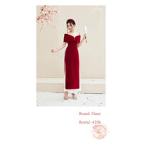 (Cho thuê) áo dài Flane đỏ đi sự kiện