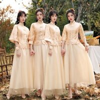 Cho thuê váy phù dâu kiểu Trung Quốc dài đám cưới cô Xiuhe nhóm sâm panh