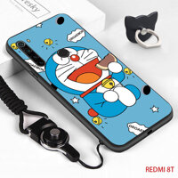 Cho Xiaomi Mi Note 3 Pro Note 4 4X Pro Note 5A Thủ Note5A Pro Cao Su Ốp Lưng Điện Thoại (Ngón Tay + dây) hoạt Hình Chú Mèo Máy Doraemon Vỏ Ốp Silicon Chống Sốc Điện Thoại Ốp Lưng