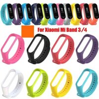 Cho Xiaomi Miband 3/4 Dây đeo Thay Thế Bằng Silicon Nhiều Màu Dành Cho Vòng Tay Thông Minh