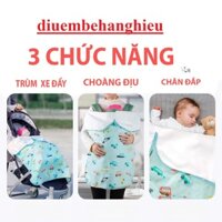 Choàng địu em bé, choàng xe đẩy và chăn mỏng 3 in 1 siêu tiện lợi cho bé