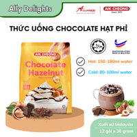 Chocolate hạt phỉ mix gói pha sẵn Aik Cheong Malaysia túi 12 gói x 38g/gói