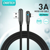 CHOETECH Micro USB Cable 3A 90 Degree Right Angle Quick Charge and Data Cable Charging Cable for OPPO A3S OPPO A5S Huawei Y9 asus max pro m1 Sony xperia x Huawei Nova 3i OPPO F9 OPPO F11 VIVO V10 VIVO V11 vivo v11 pro xiaomi redmi note 5