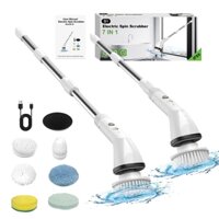 Chổi Cọ Nhà Vệ Sinh Bằng Điện, Máy Cọ Rửa Đa Năng Không Dây, Chổi Chà Nhà Tắm Bồn Cầu Toilet 7 Đầu Tiện Lợi
