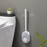 Chổi Cọ Nhà Vệ Sinh Silicon E2204- Cậy Cọ Toilet Bồn Cầu Kèm Giá Đỡ, Dán Tường Tiện Lợi, Không Khoan Vít - Xám
