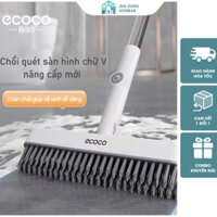Chổi cọ sàn nhà ECOCO cán dài xoay 360 độ kết hợp đầu phun nước rửa vệ sinh, Cây cọ sàn nhà đầu V dễ vệ sinh