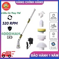 Chổi Điện Đa Năng Chà Nhà Vệ Sinh – Tặng 4 Đầu Thay Thế Cọ Rửa Thông Minh – Dễ Dàng Tháo Lắp