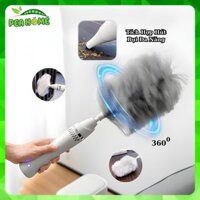 Chổi Lông Quét Bụi Bằng Điện Tự Động NAOMIE 2in1 Tích Hợp Hút Bụi Xoay 360 độ - Chôi Lông Gà Thông Minh Đa Chức Năng