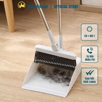 Chổi nhựa quét nhà thông minh cao cấp kèm hót rác cán dài gấp gọn