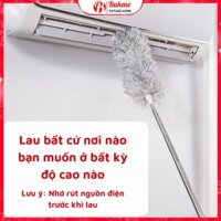 Chổi quét bụi cây phất trần thông minh cán dài 2m8 có thể thu rút gọn điều chỉnh độ dài quét màng nhện tiện lợi
