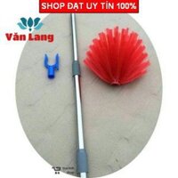 Chổi quét mạng nhện 2in1 cán rút, cây phơi quần áo dài 3 mét