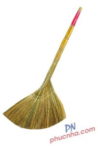 Chổi quét nhà cỏ bông cán cuốn kẽm loại dày