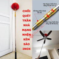 Chổi Quét Trần Nhà Mạng Nhện Kèm Sào Inox Rút Gọn Nhiều Độ Dài 3/5/6/7m