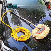 Chổi rửa xe oto cây rửa xe cán dài linh hoạt đầu cọ mềm tạo nhiều bọt có dây dẫn tiện lợi lau được nhiều góc khác nhau