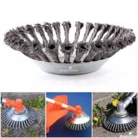 Chổi sắt gắn máy cắt cỏ đánh cỏ, chà cọ rêu mốc, sân vườn, rỉ sét (đường kính 20cm hoặc 15cm)