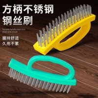 Chổi thép dày có tay cầm dài, chổi làm sạch bền, chổi gia dụng, chổi mài công nghiệp, loại bỏ rỉ sét, đánh bóng, chổi làm sạch đa chức năng
