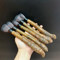 Chổi trà đẹp dưỡng ấm trà lông mượt cán gốc tre dài đẹp 23cm DC38