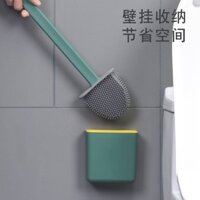 Chổi vệ sinh bồn cầu gai silicon có giá đựng gián tường